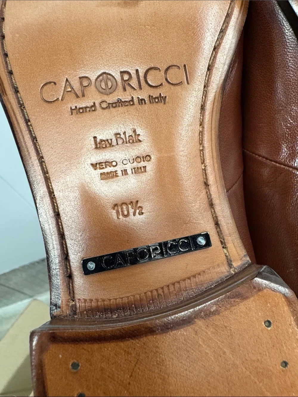 Caporicci Brown calf Leather Penny Loafers size 10 1/2